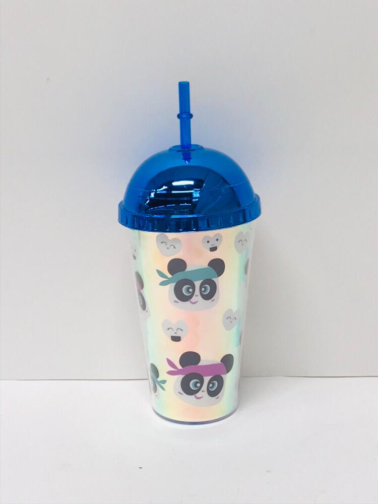 Стакан одноразовый пластиковый. Стакан с трубочкой единорог. R. 4. Стаканы голубой топаз.