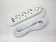 LH-F03U-5M / 3U-5M /F03U-5M Сетевой фильтр 5 метров на 3 розетки +3*usb  (HY-40626-24-1-70)