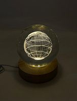 YB-615 ночник "хрустальный шар* глобус 6d (HY-41013-110-2-3-60)