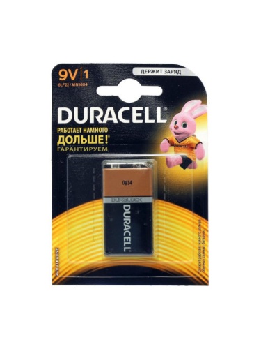 D9V батарейка DURACELL 9V КРОНА (WY-10830-3-2-360)