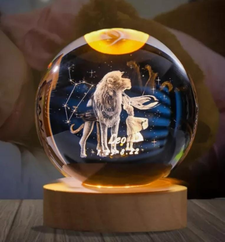 YB-012 ночник, хрустальный шар  ЛЕВ (HY-50414-60-1-3-60)