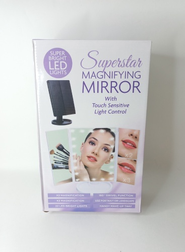 J455 настольное складное зеркало с подсветкой для макияжа с увеличением (WY-30414-65-5-24)