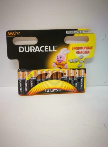 D3A/12B Батарейки Duracell мизинчиковые алкалиновые 12 шт   (HY-40520-5-5-72)