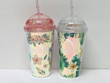 JL911 -33   Стакан с цветами 450мл(wy-0315-190-10-60)