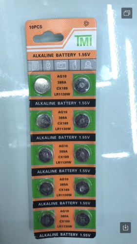 AG10 Батарейки таблетки TMI алкалиновые 10шт (wy-0317-114-2-5000) фото 2
