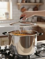 HR124-1-30см / 16л КАСТРЮЛЯ ИЗ НЕРЖАВЕЮЩЕЙ СТАЛИ HAUS ROLAND  