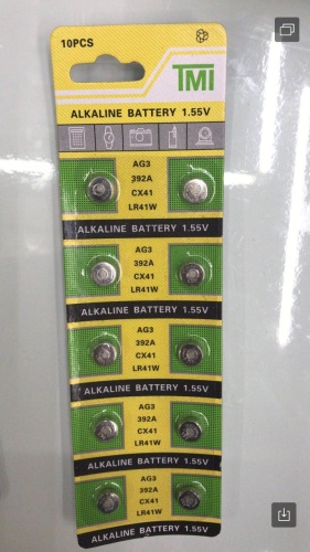 AG3 Батарейки таблетки TMI алкалиновые 10шт (wy-0317-114-1-5000) фото 2