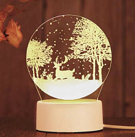 LW-A014 светильник ночник на подставке "олень" от бат,от usb с пульт (HY-40530-178加急-3-60)