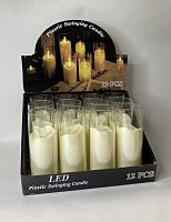 KK-33 декоративная свеча на батарейках в стаканчике 14,5см 12штук(1-240)